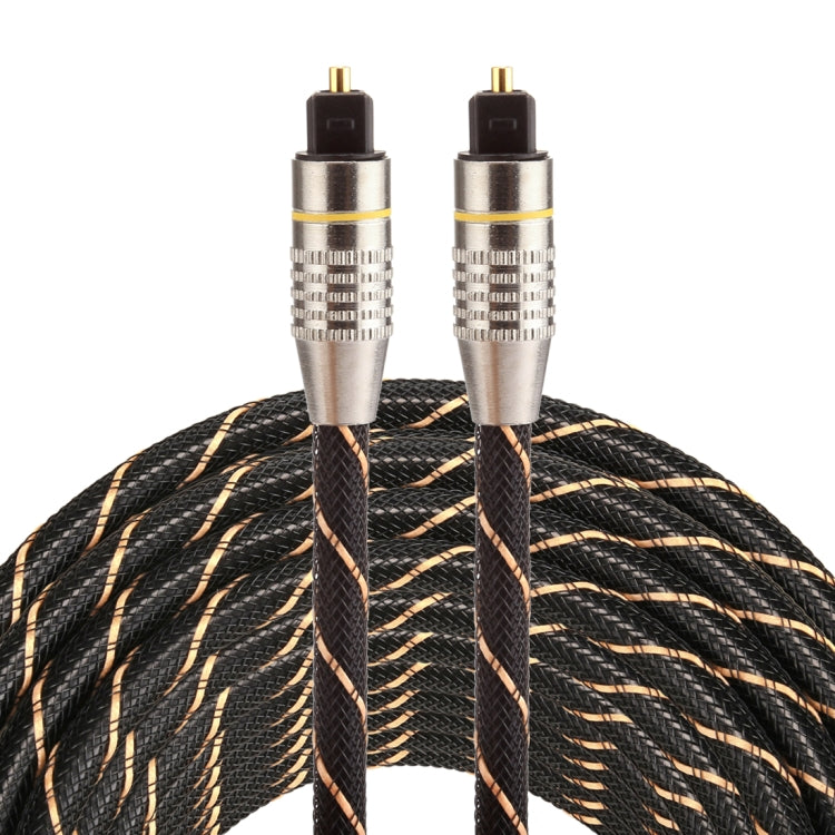 Cavo audio ottico digitale Toslink maschio a maschio con testa in metallo placcato oro da 10 m, diametro esterno 6,0 mm., Length: 10m Cavo audio ottico digitale Toslink maschio a maschio con testa in metallo placcato oro da 10 m, diametro esterno 6,0 mm., Length: 10m